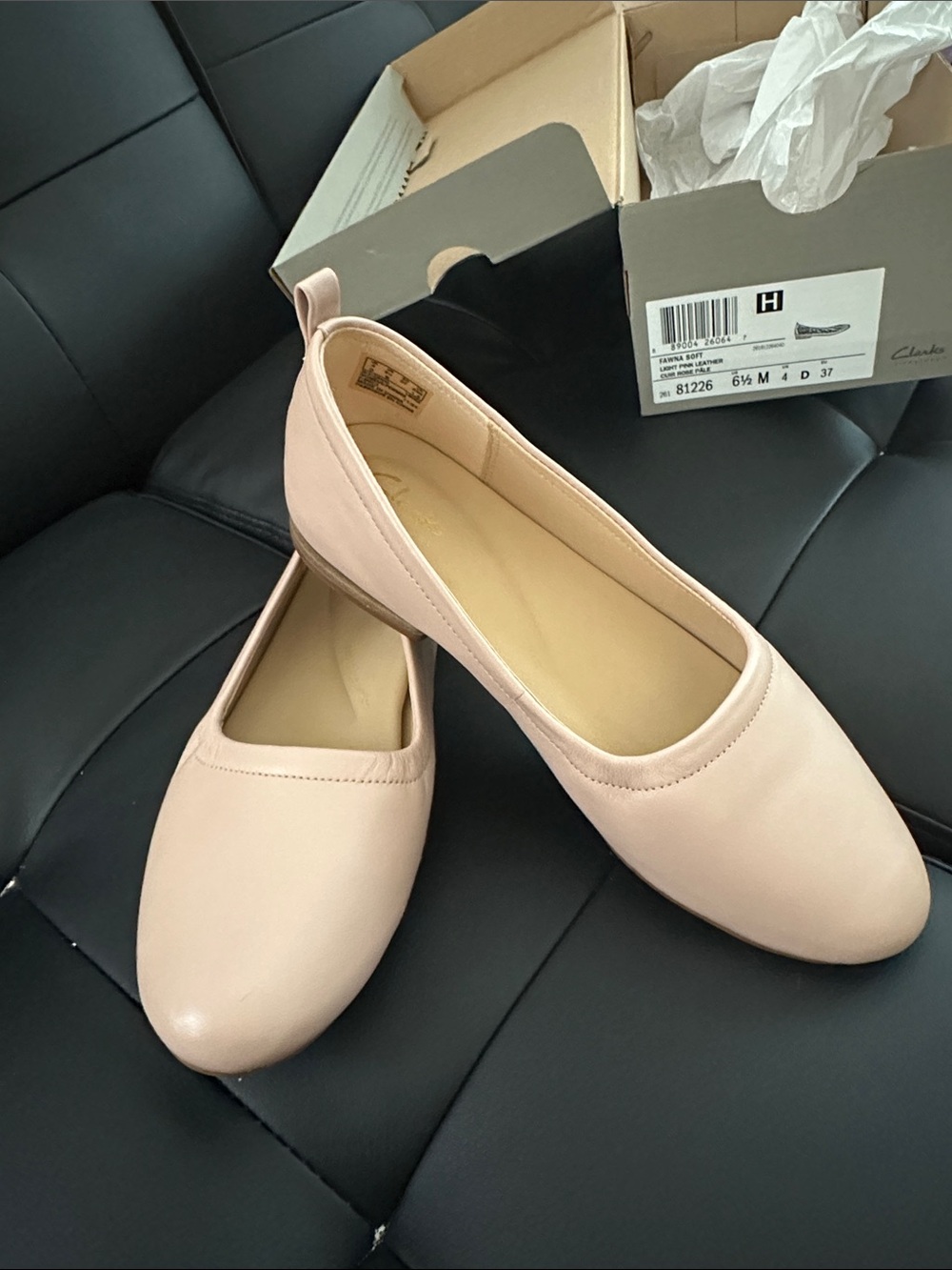 Clarks Fawna Soft Ballet Flat Pink Leather